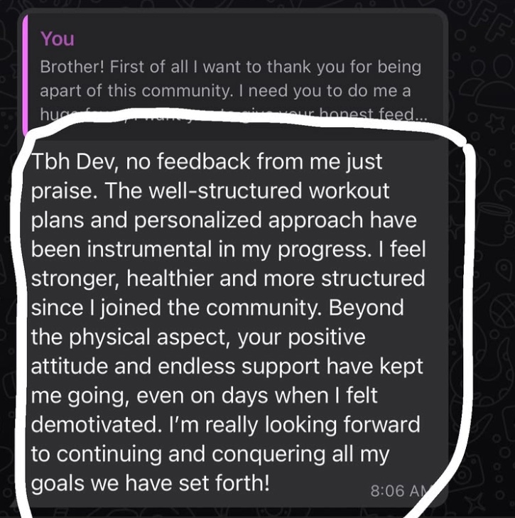 Client testimonial